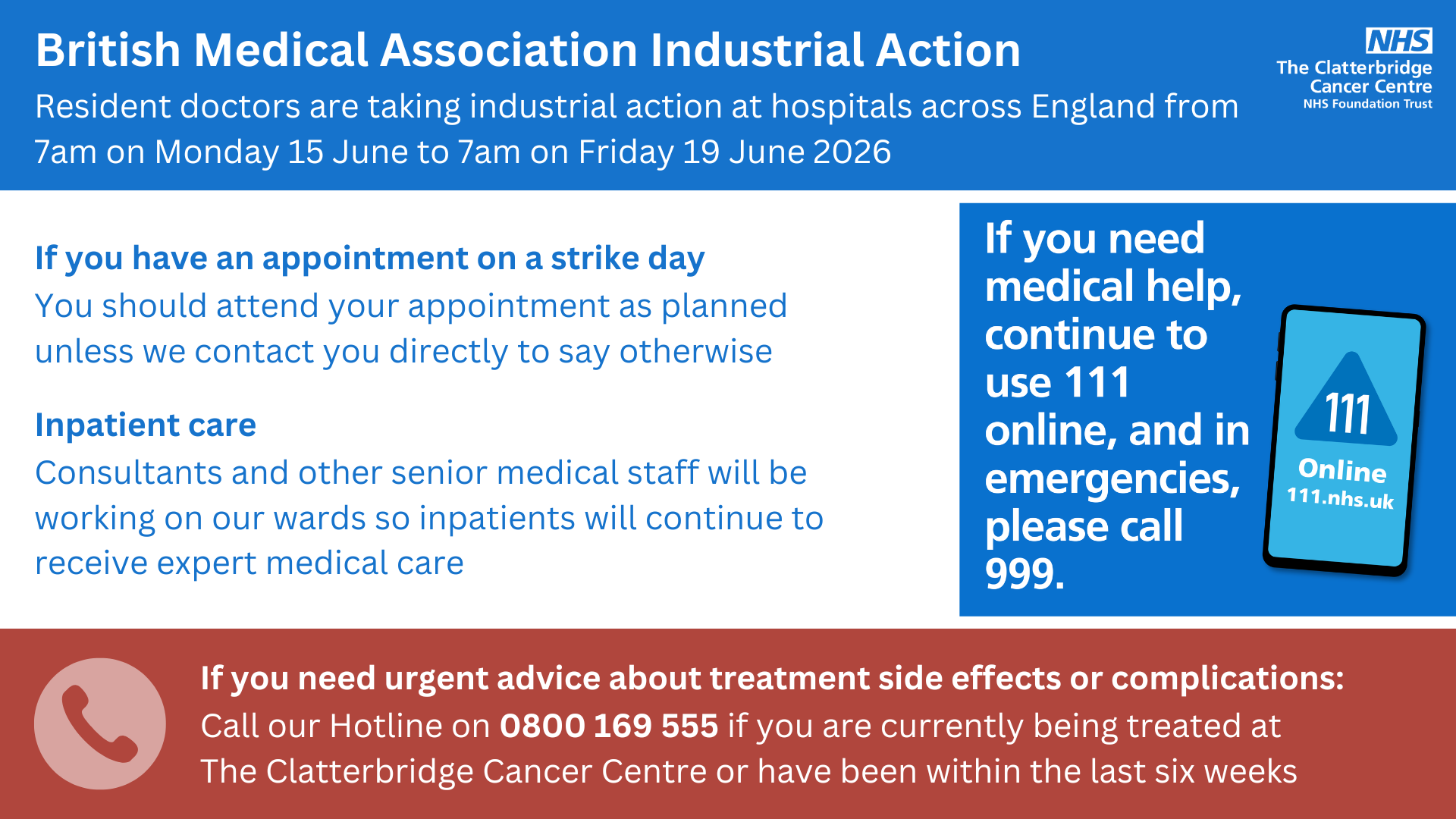 Industrial action by BMA resident doctors: 15 to 19 June 2026 thumbnail image